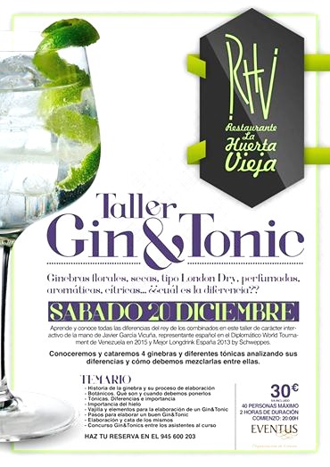 Taller de gin tonics La Huerta Vieja