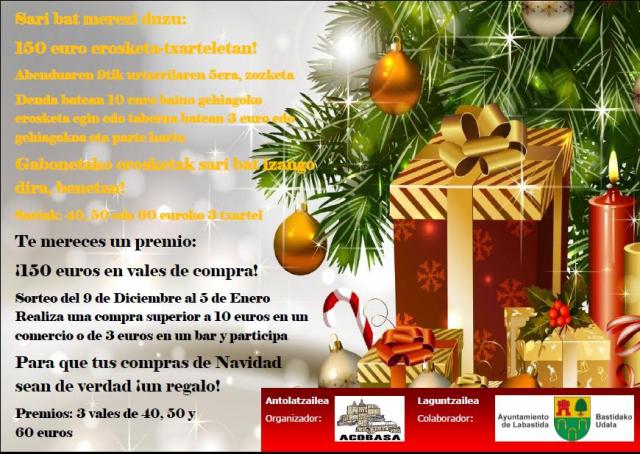 Te mereces un premio: ¡150 euros en vales de compra! Labastida Navidad